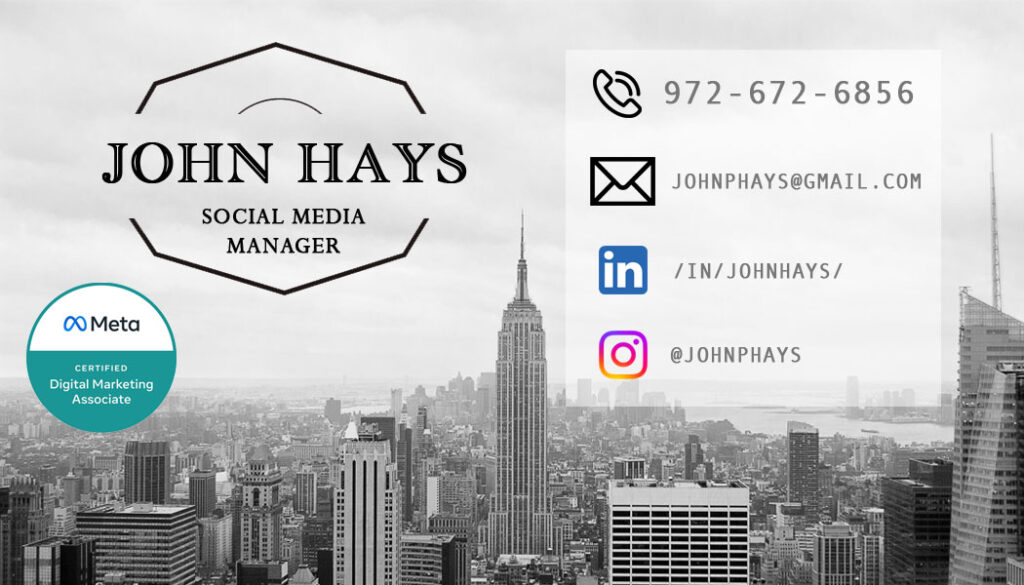 Social Media Manager Business Card